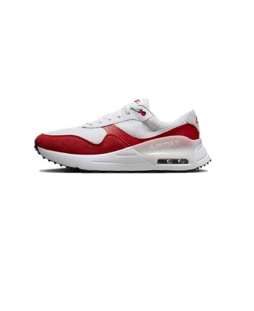 nike red sports shoes with breathable mesh upper, cushioned midsole, and durable rubber outsole for running and training
