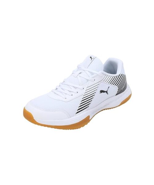 Puma badminton shoes for men with non-marking sole, lightweight design, superior grip and cushioning for indoor court performance"