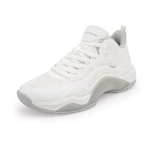red tape white sneakers. men and women